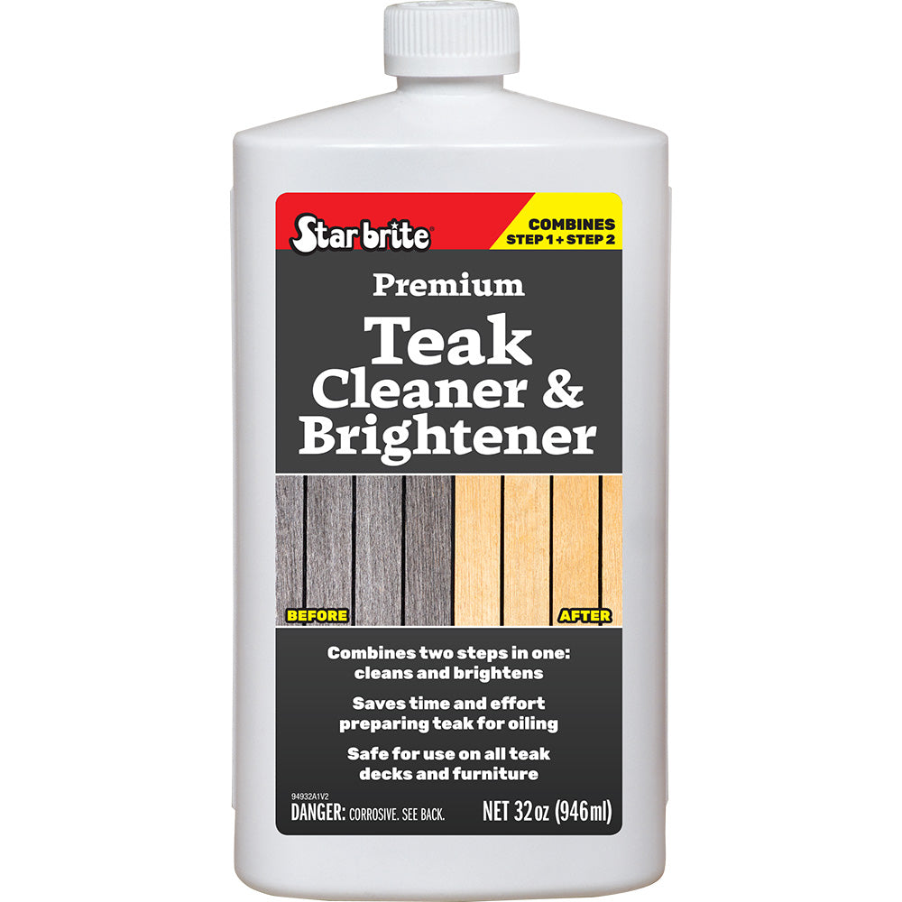 Star brite Premium Teak Cleaner  Brightener - Restore  Enhance Wood Grain - 32 oz [94932]