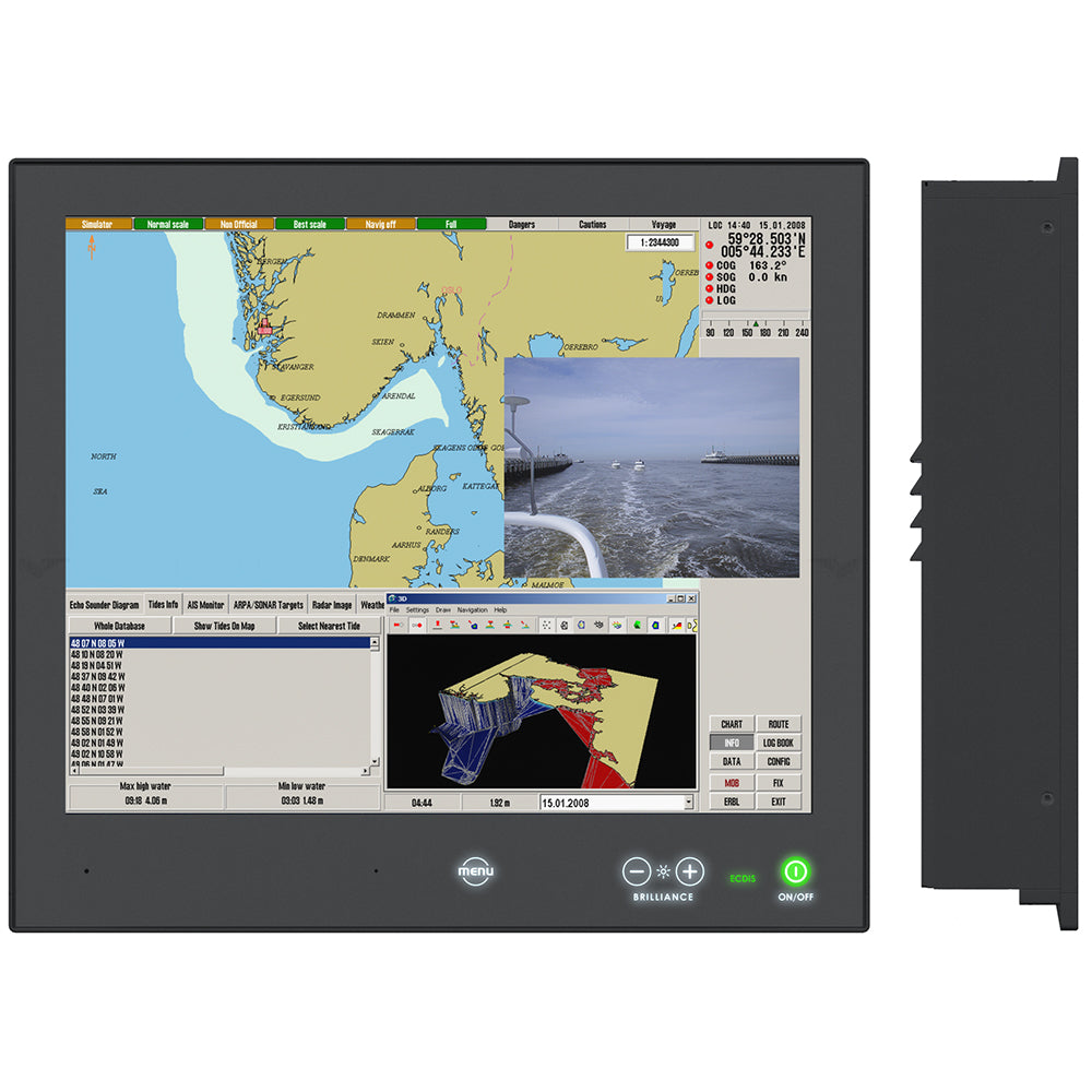 Hatteland Series X - Generation 2 (G2) High-Bright 17" Multi-Power Display w/Buttons - AC/DC 24V [HD 17T22 MMD-MA1-FHGA]