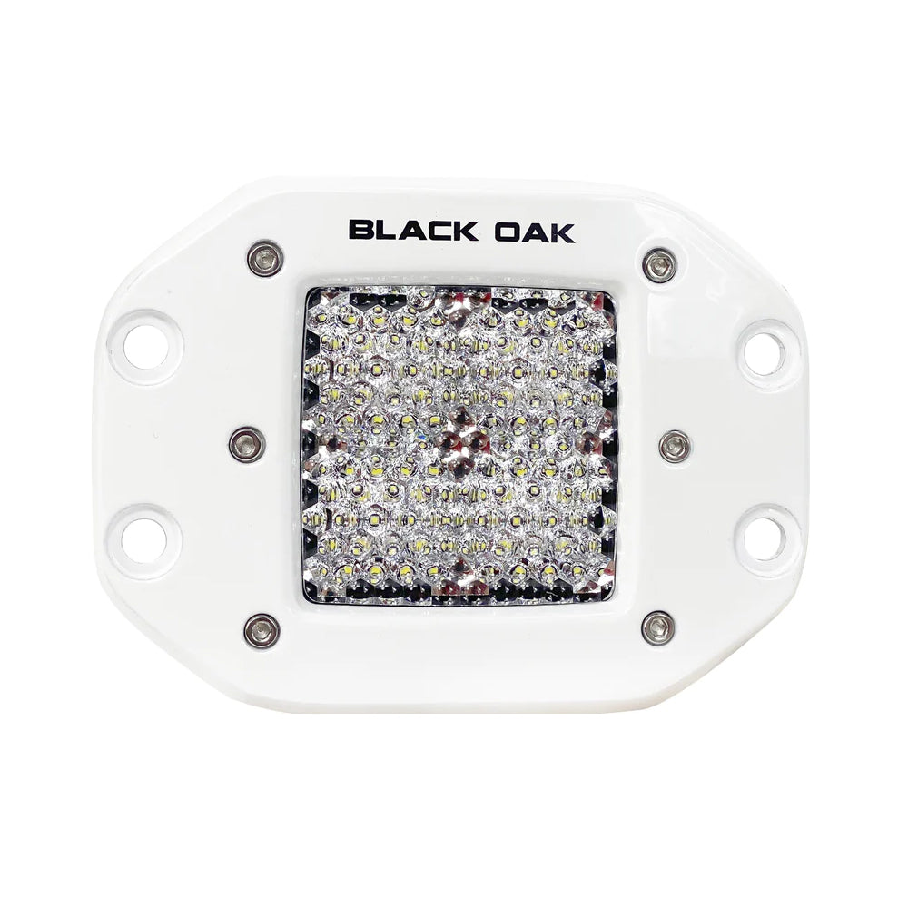 Black Oak 2" Marine Flush Mount LED Pod Light - Diffused Optics - White Housing - Pro Series 3.0 [2DM-FPOD10CR]