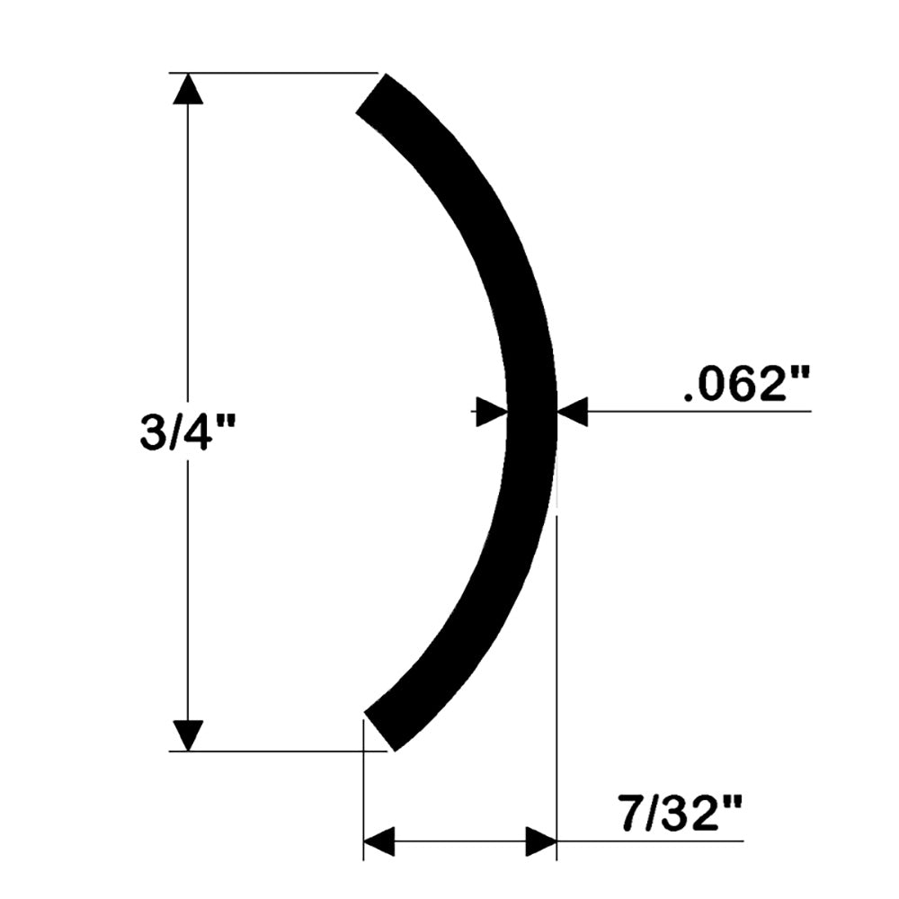 TACO Hollow Back 304 Stainless Steel Rub Rail Insert 3/4" x 6 [S11-4511P6-1]